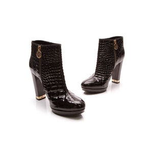 Tory Burch Crocodile Patent Boots